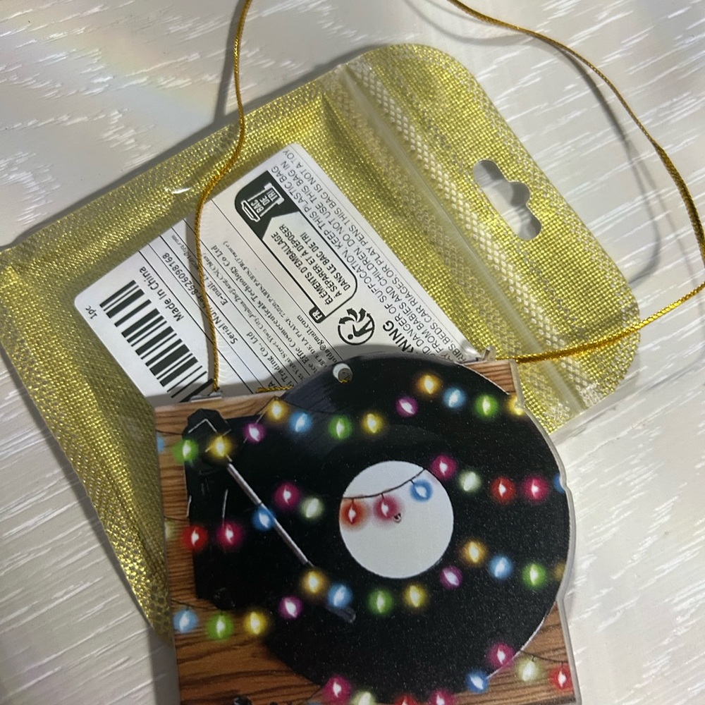 Colorful Record Christmas Ornament, Plastic, Ready To Hang, New In Packaging.